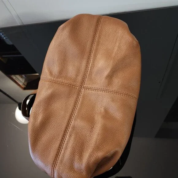 Michael Kors Brown Pebbled Leather Satchel Bag with Gold Hardware - Picture 7 of 7